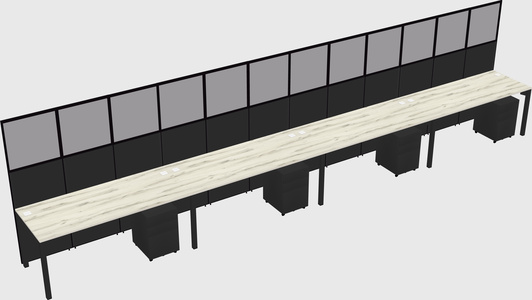 Shared rectangular cubicle