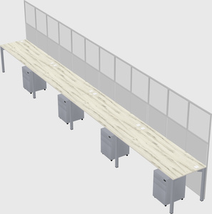 Shared rectangular cubicle