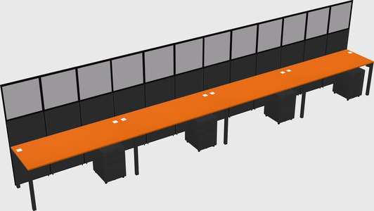 Shared rectangular cubicle