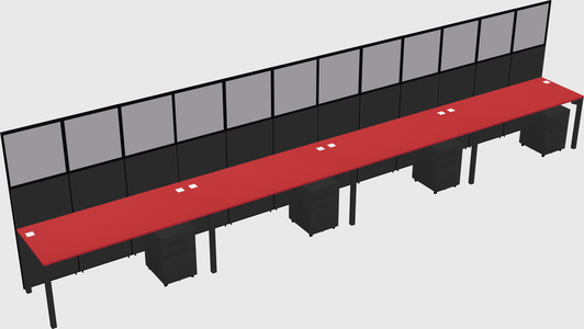 Shared rectangular cubicle