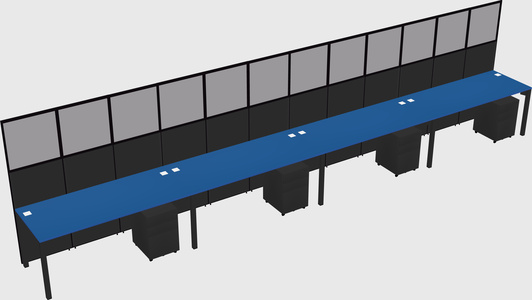 Shared rectangular cubicle