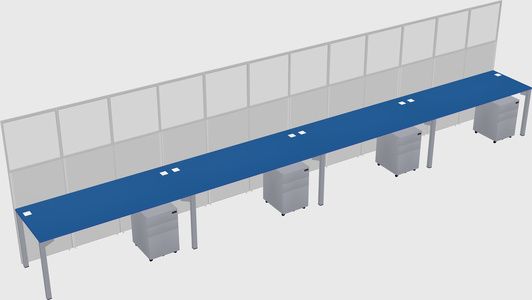 Shared rectangular cubicle