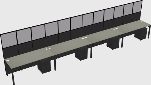 Shared rectangular cubicle