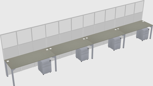 Shared rectangular cubicle