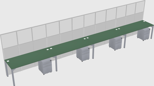 Shared rectangular cubicle