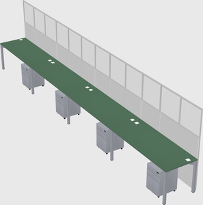 Shared rectangular cubicle