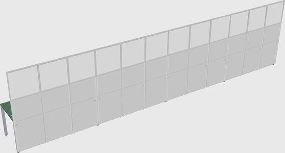 Shared rectangular cubicle