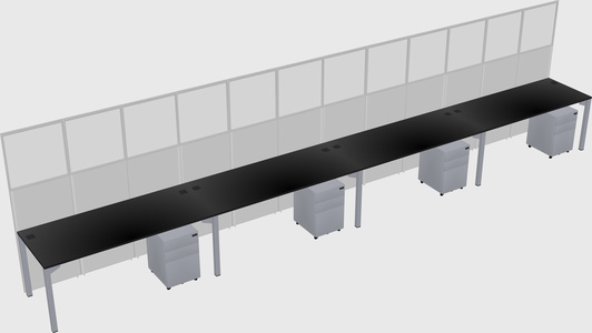 Shared rectangular cubicle