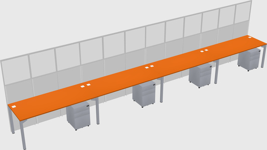 Shared rectangular cubicle