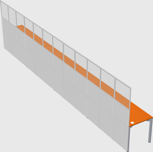 Shared rectangular cubicle