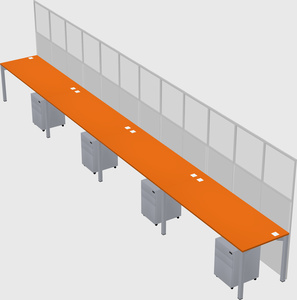 Shared rectangular cubicle