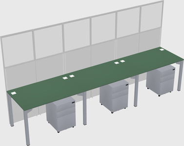 Shared rectangular cubicle
