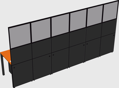 Shared rectangular cubicle
