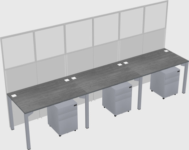 Shared rectangular cubicle