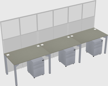 Shared rectangular cubicle