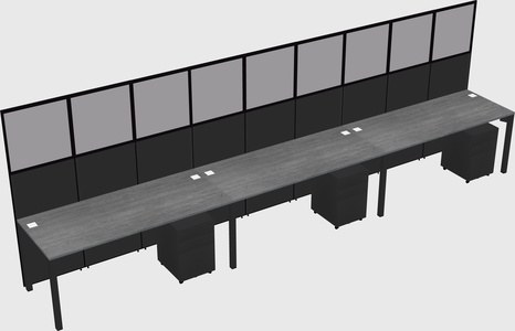 Shared rectangular cubicle