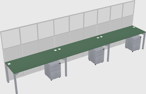 Shared rectangular cubicle