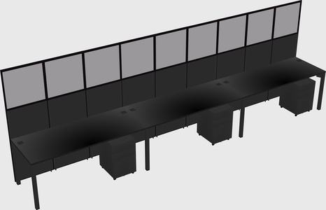 Shared rectangular cubicle