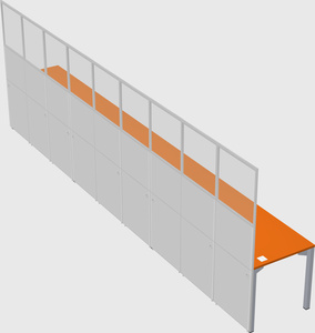 Shared rectangular cubicle