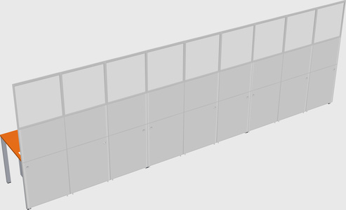 Shared rectangular cubicle