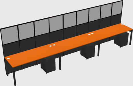 Shared rectangular cubicle