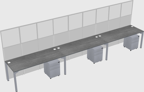 Shared rectangular cubicle