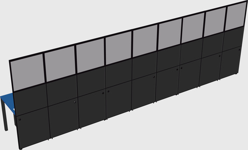 Shared rectangular cubicle