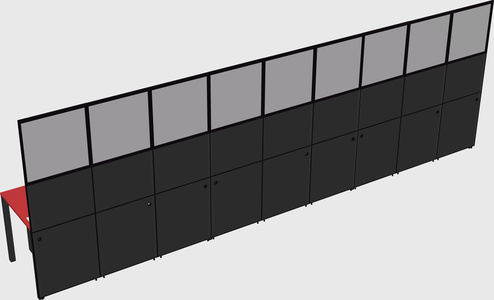 Shared rectangular cubicle