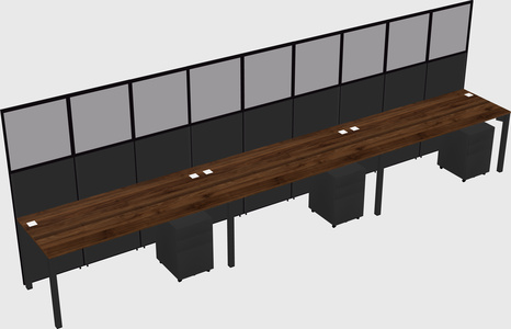 Shared rectangular cubicle