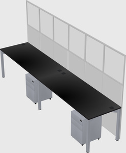 Shared rectangular cubicle
