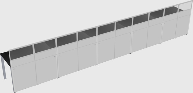 Shared rectangular cubicle