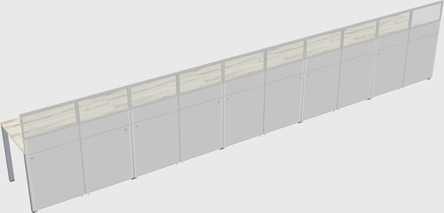 Shared rectangular cubicle