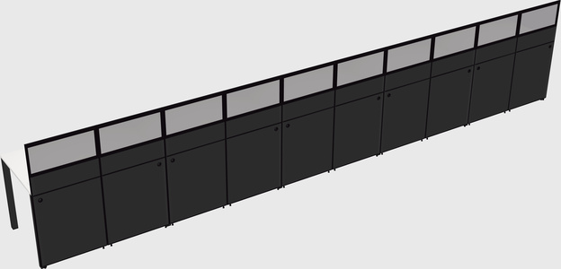 Shared rectangular cubicle