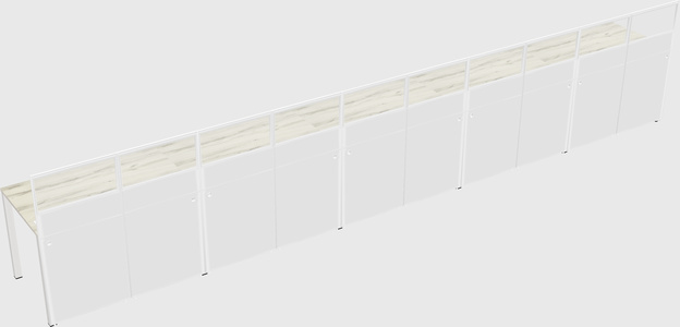 Shared rectangular cubicle