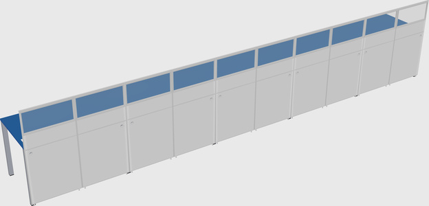 Shared rectangular cubicle