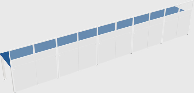 Shared rectangular cubicle