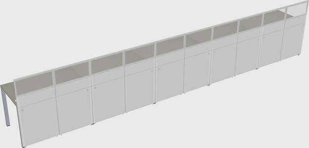 Shared rectangular cubicle