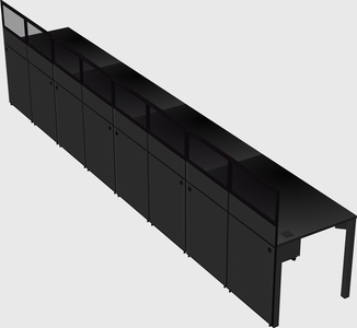 Shared rectangular cubicle