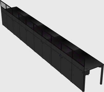 Shared rectangular cubicle