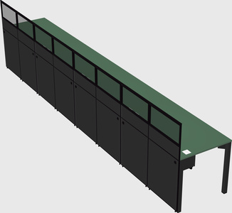 Shared rectangular cubicle