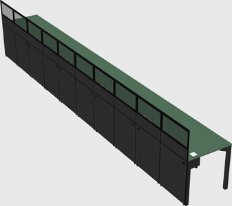 Shared rectangular cubicle