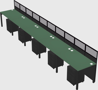 Shared rectangular cubicle