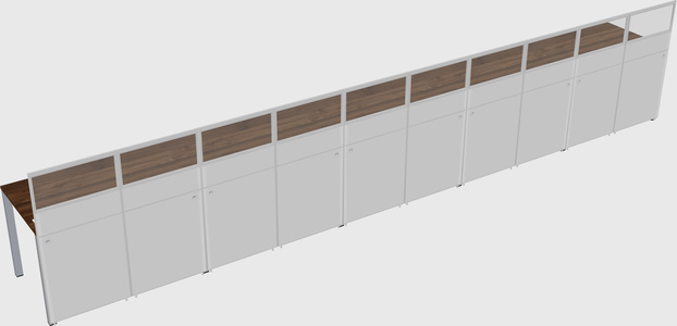 Shared rectangular cubicle