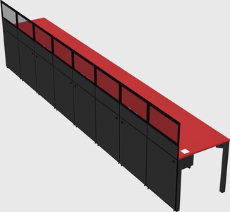 Shared rectangular cubicle