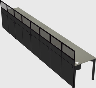 Shared rectangular cubicle
