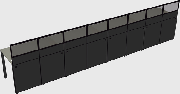 Shared rectangular cubicle