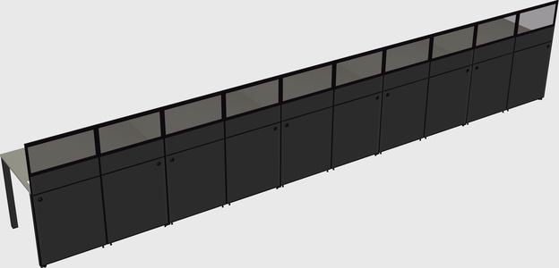 Shared rectangular cubicle