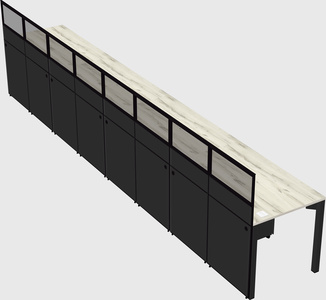 Shared rectangular cubicle