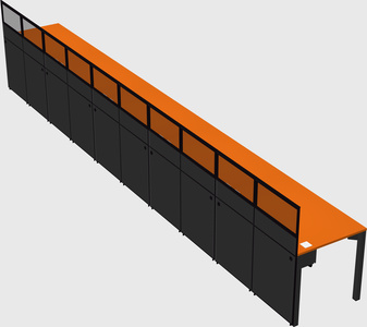 Shared rectangular cubicle