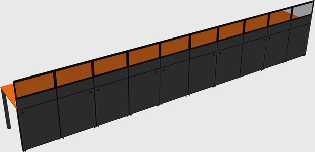 Shared rectangular cubicle